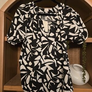 A New Day Black and White Patterned Blouse